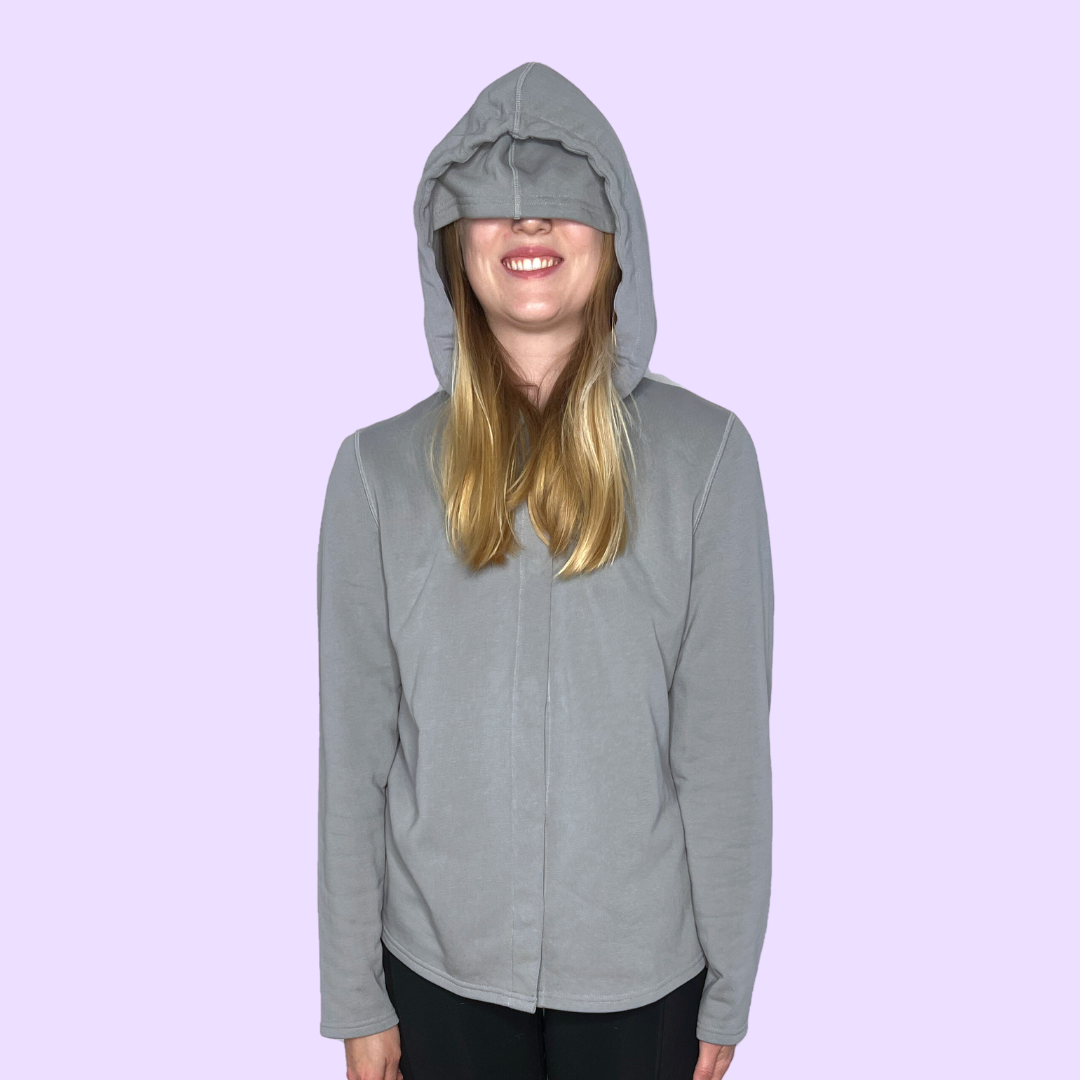 Hoodie with noise cancelling and eye mask