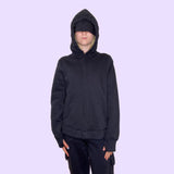 Adult sensory hoodie with sensory friendly design and sound reducing hood.