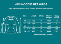 kids hoodie size chart